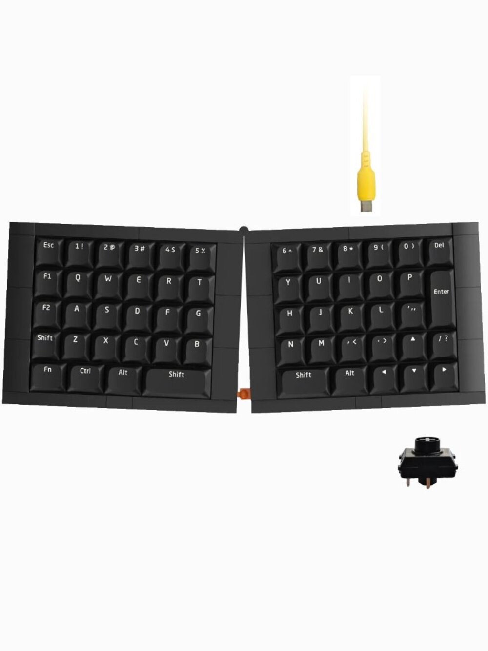 KBDcraft Israfel Split Ergonomic Keyboard Kit RGB Hot Swap QMK